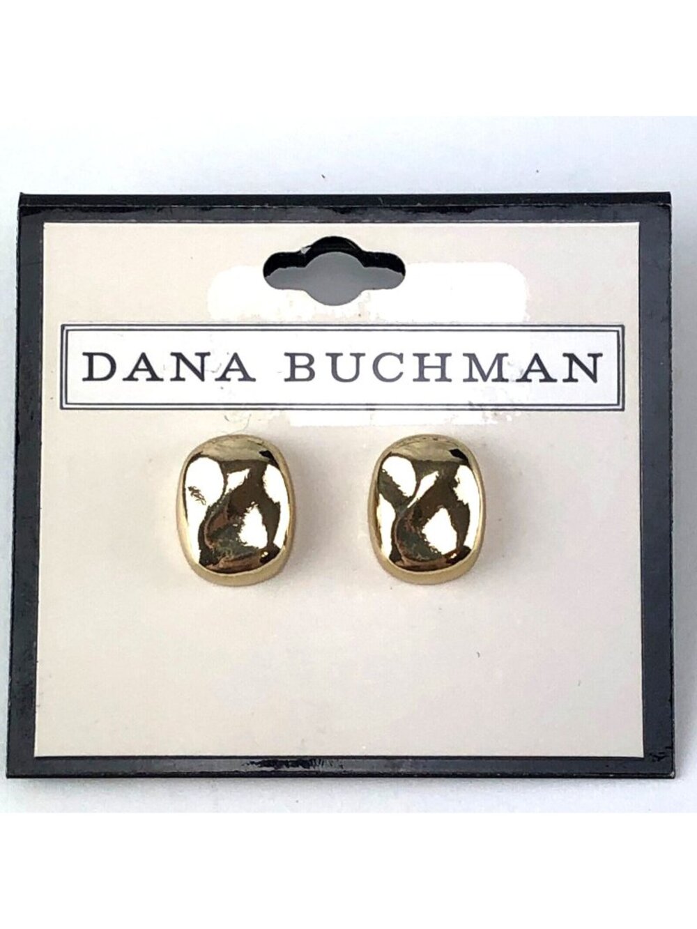 Dana Buchman Earrings Gold-tone Hammered Nugget Studs
